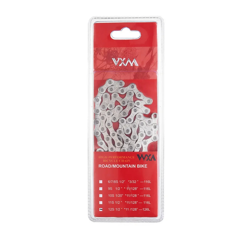 VXM Bike Chain 8-12 Speed 116 Links Anti-Rust Quick Link Bicycle Chain Axl