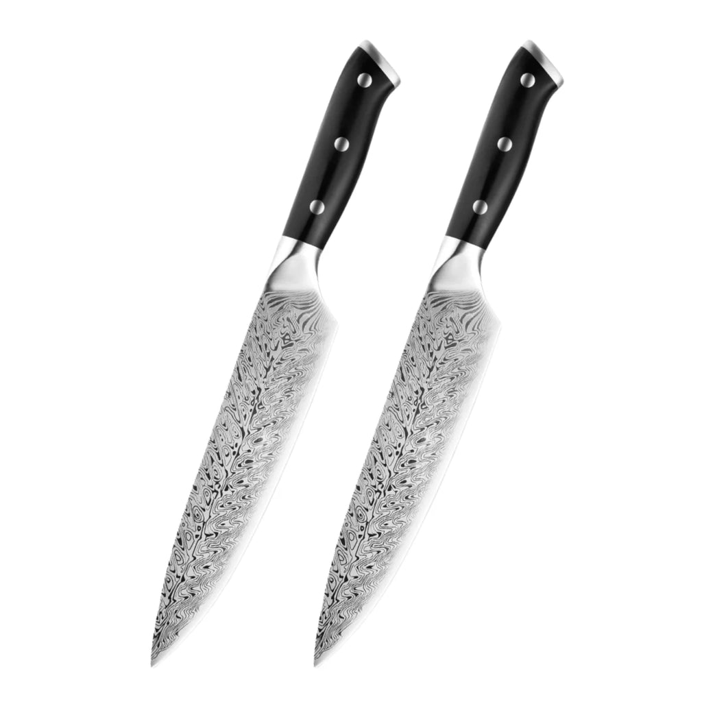 8-Inch Chef's Knife – Laser-Pattern Stainless Steel Blade Chef's Knife Axl 2 pcs