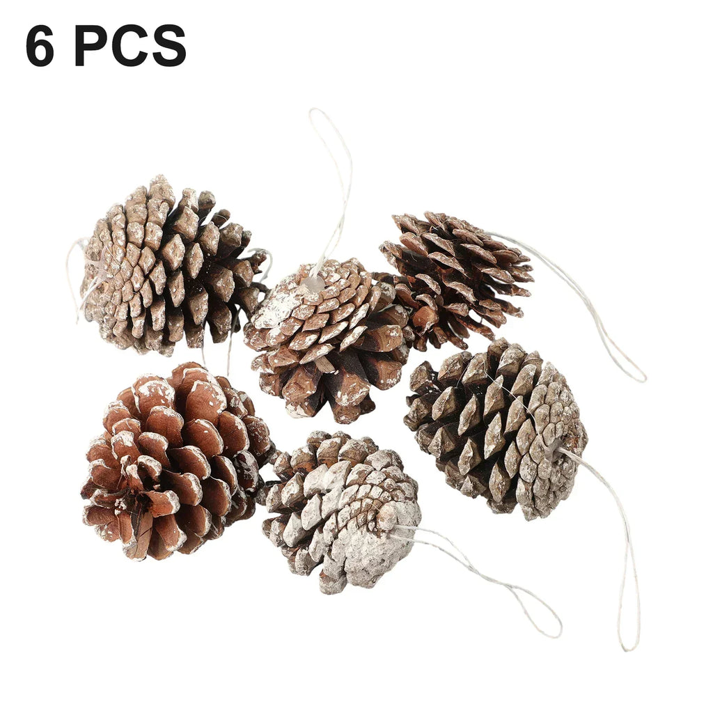 Fake Pine Cone Decorations 6pcs – DIY Christmas & Home Decor Holiday Decorations Axl