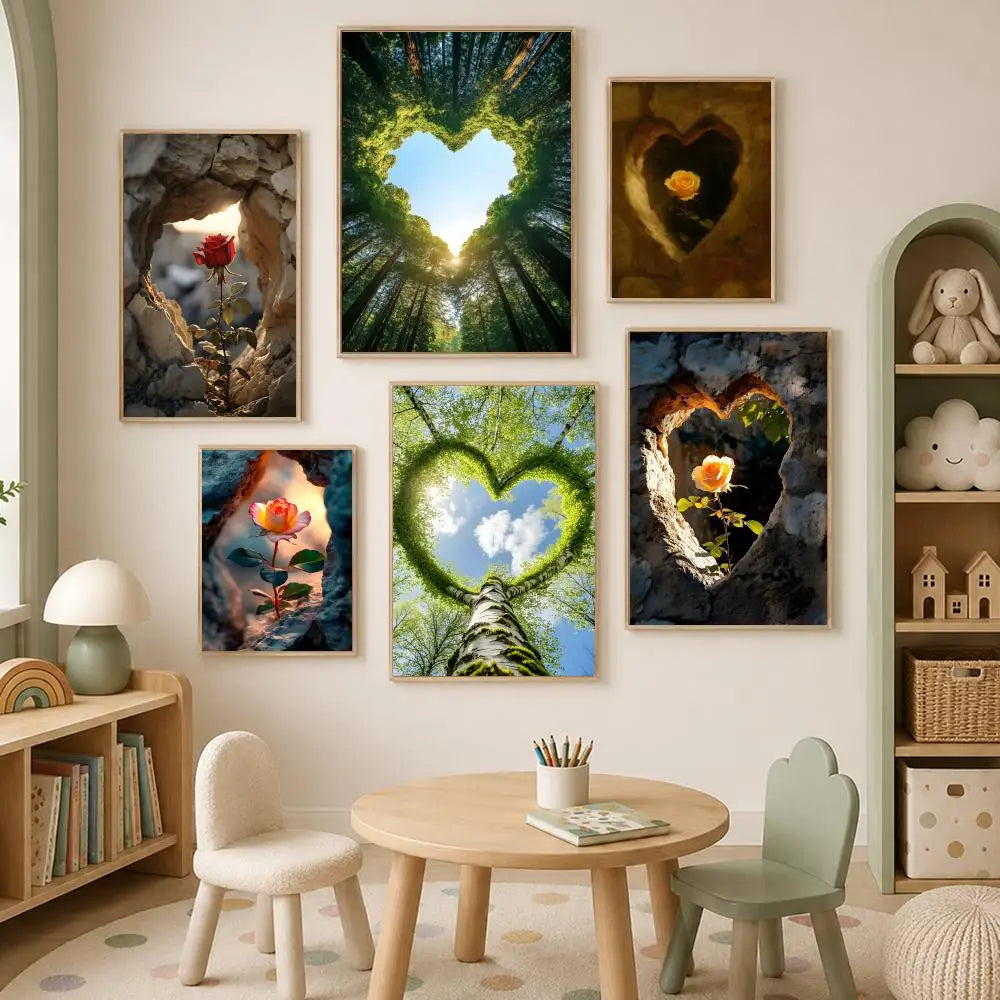 Self-Stick HD PVC Flower Landscape Wall Art Poster | Waterproof Wall Art Poster Axl