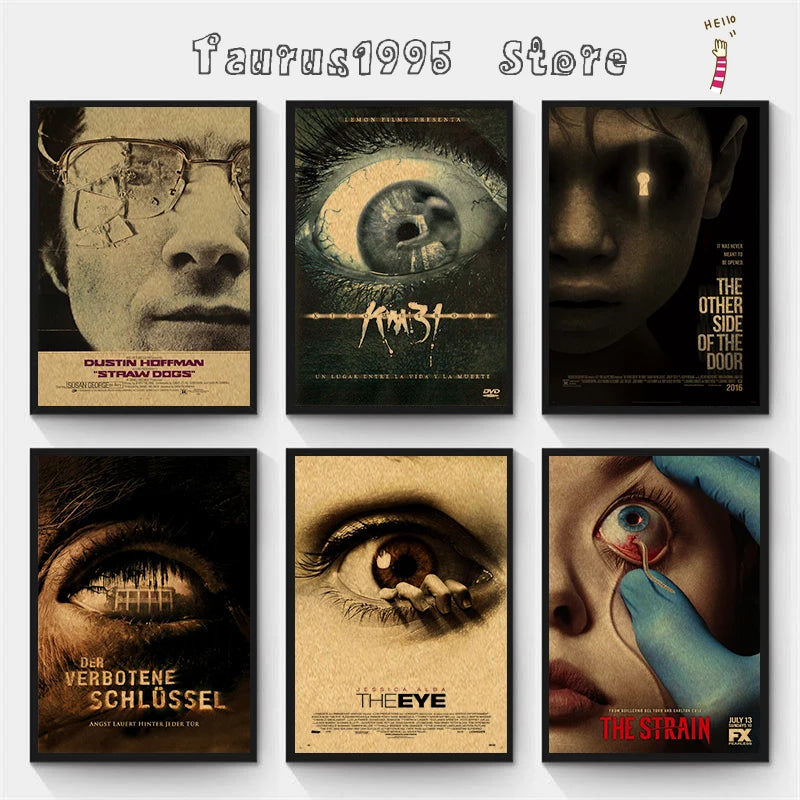 Classic Horror Movie Kraft Paper Vintage Poster | Wall Art Vintage Wall Poster Axl