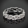 Huitan Twist Ring Women – Sparkling CZ Silver Wedding Band Fashion Ring Axl Q155 10