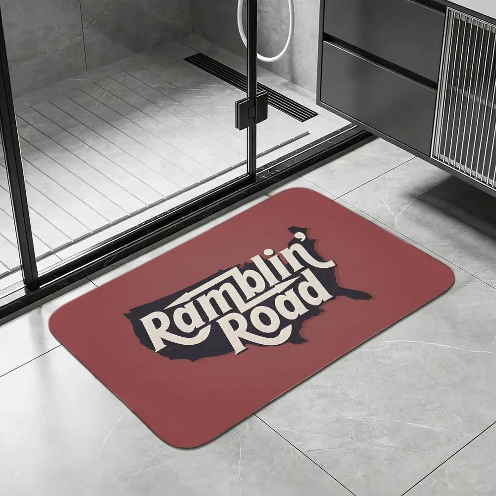 Route 66 Diatomite Bath Mat – Quick-Dry Anti-Slip Floor Mat Diatomite Bath Mat Axl White5 50x80cm