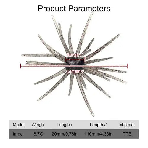 Artificial Sea Urchin Fishing Lure – Soft Silicone Bait Soft Fishing Lure Axl Flash red