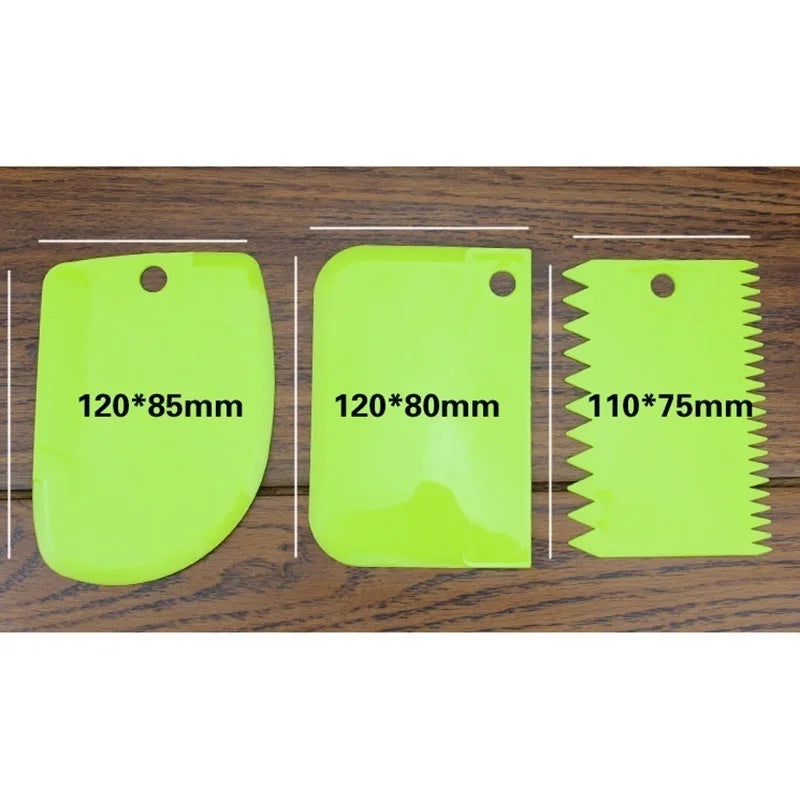 3-Piece Silicone Cake Scraper Set – Dough Cutter & Spatula Baking Scraper Set Axl