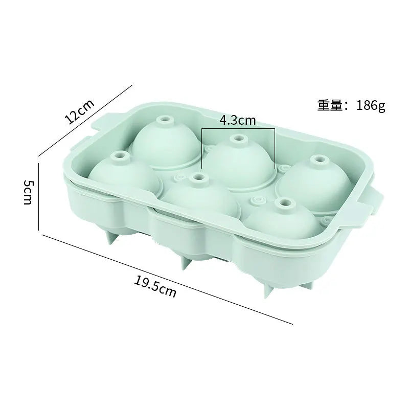Silicone Ice Ball Mold – 6 Cavity Large Sphere Maker for Whiskey Ice Ball Mold Axl