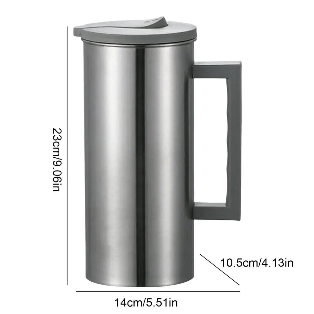 Stainless Steel Pitcher – Large Capacity Hot & Cold Drink Jug Beverage Pitcher Axl As picture