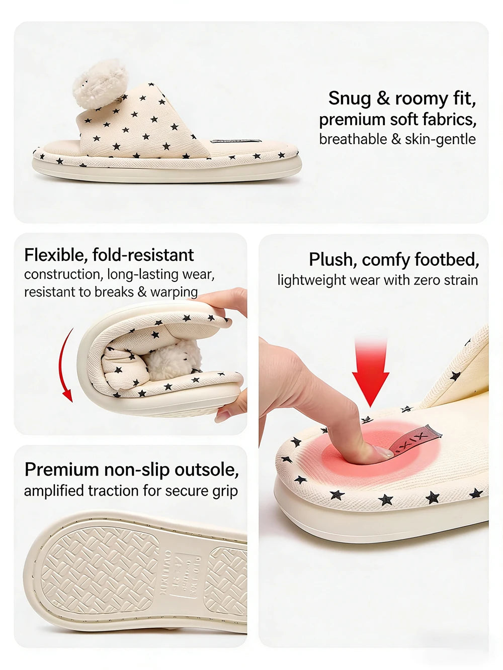 Lorilury Women's Cloud Cushion Cat Slippers | Open Toe Slides Women's Indoor Slippers Axl