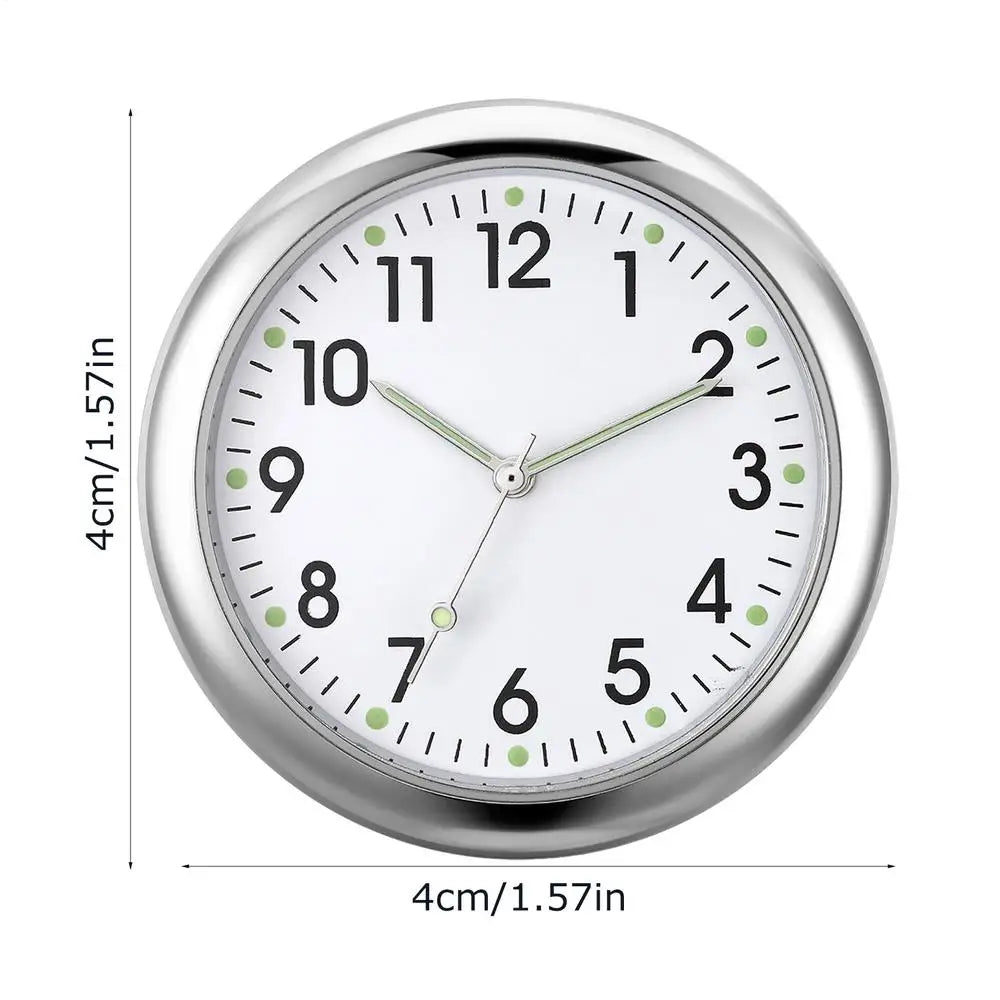 Luminous Analog Car Dashboard Clock – Zinc Alloy Quartz Car Dashboard Clock Axl White