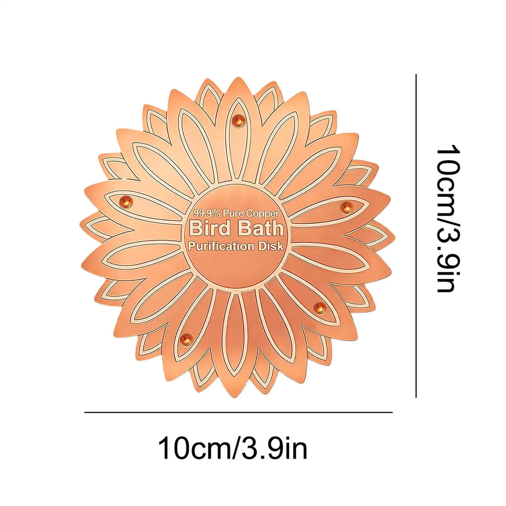 Copper Bird Bath Purifier Disk – Natural Ion Water Cleaner Bird Bath Accessory Axl