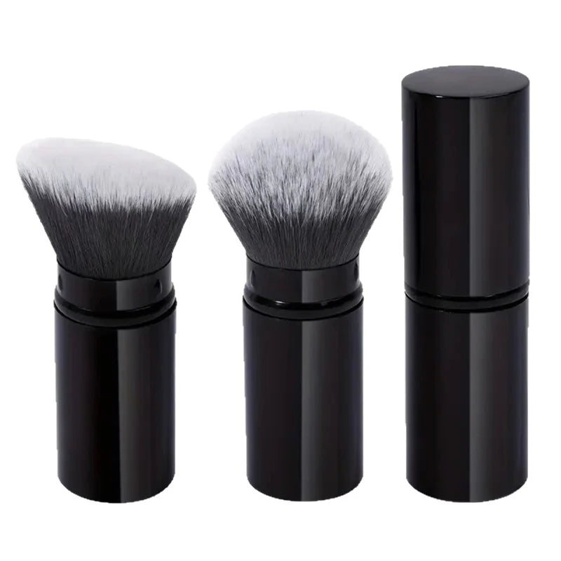 Retractable Makeup Brush – Foundation, Powder & Blush Travel Makeup Brush Set Axl C Black