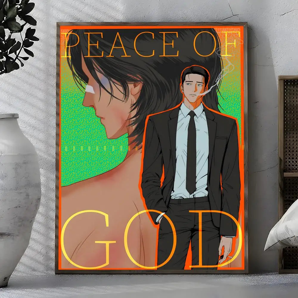 Webtoon Master-Peace Wall Poster – Self-Adhesive Waterproof Sticker Wall Art Poster Axl White14 40X50cmNoframe