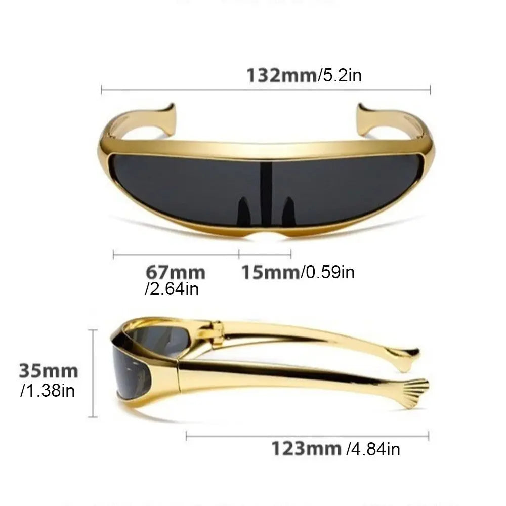 Y2K Punk One-Piece Mirror Sunglasses – Unisex Vintage Shades Vintage Sunglasses Axl