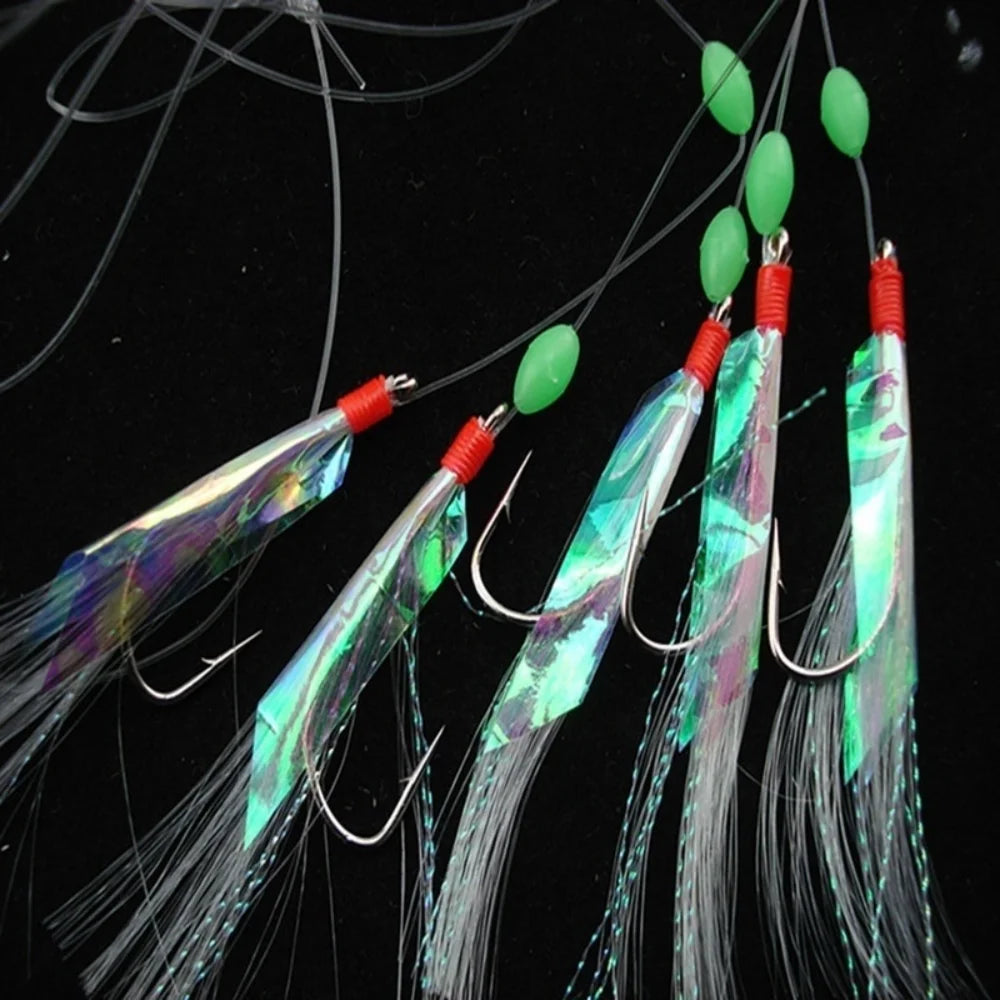5-Pc Soft Silverskin Fishing Lure Set | Crystal Barbed Hook Bait Fishing Lure Set Axl