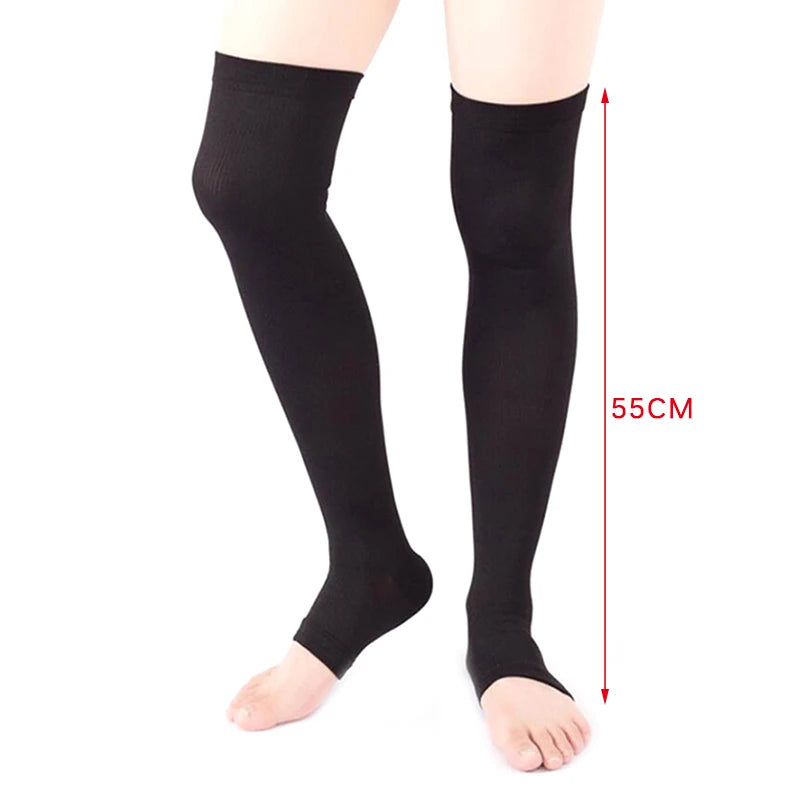 Thigh High Open Toe Compression Stockings – Men & Women Thigh High Stockings Axl