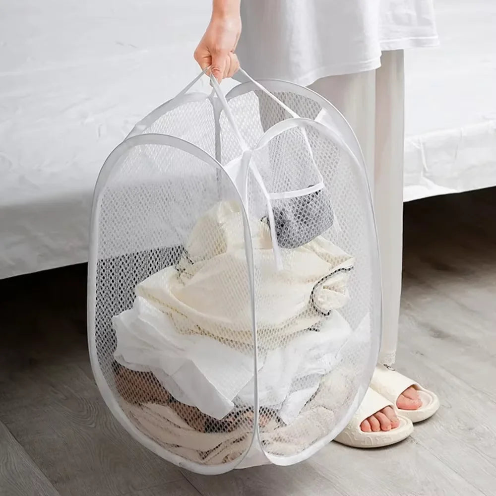 Foldable Laundry Basket – Ventilated Large Clothes Hamper Laundry Hamper Axl 1pcWhite