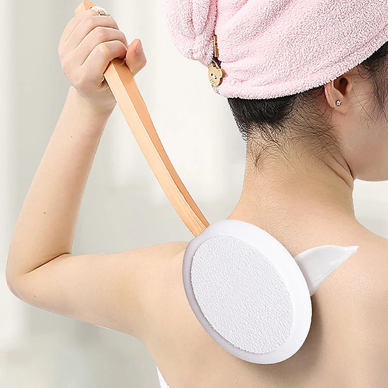 Long Handle Lotion Applicator & Body Brush – Back & Skin Lotion Applicator Brush Axl
