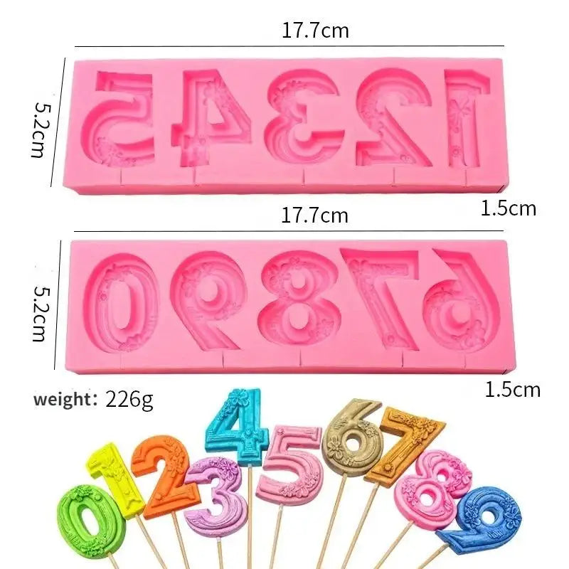0–9 Number Silicone Mold – Fondant, Chocolate & Cake Baking Silicone Baking Mold Axl A