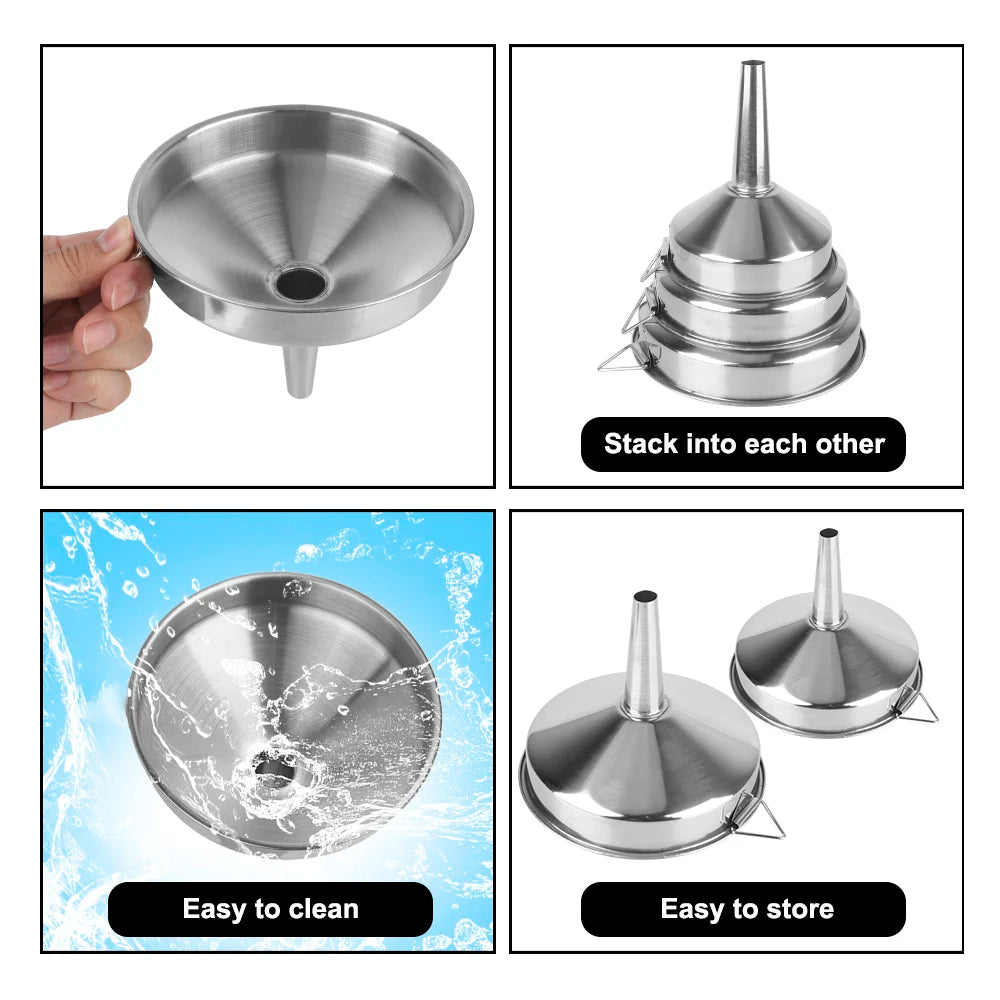 Stainless Steel Wide Mouth Funnel for Canning, Oil & Bar Kitchen Funnel Axl