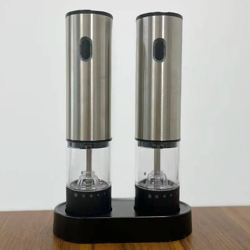 Electric Salt & Pepper Grinder – USB Rechargeable Auto Mill Electric Spice Grinder Axl sliver set