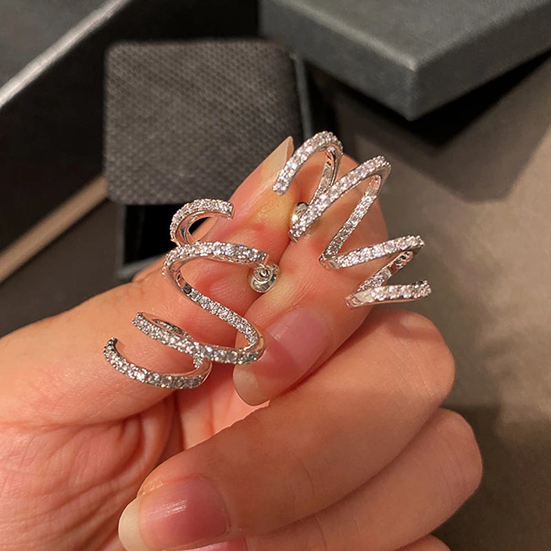 Huitan Twisted Geometric Drop Earrings – CZ Fashion Jewelry Drop Earrings Axl