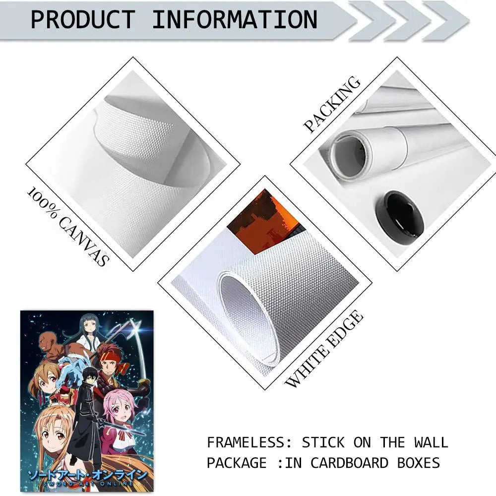 Sword Art Online Anime Canvas Wall Art – Unframed Poster Canvas Wall Art Axl