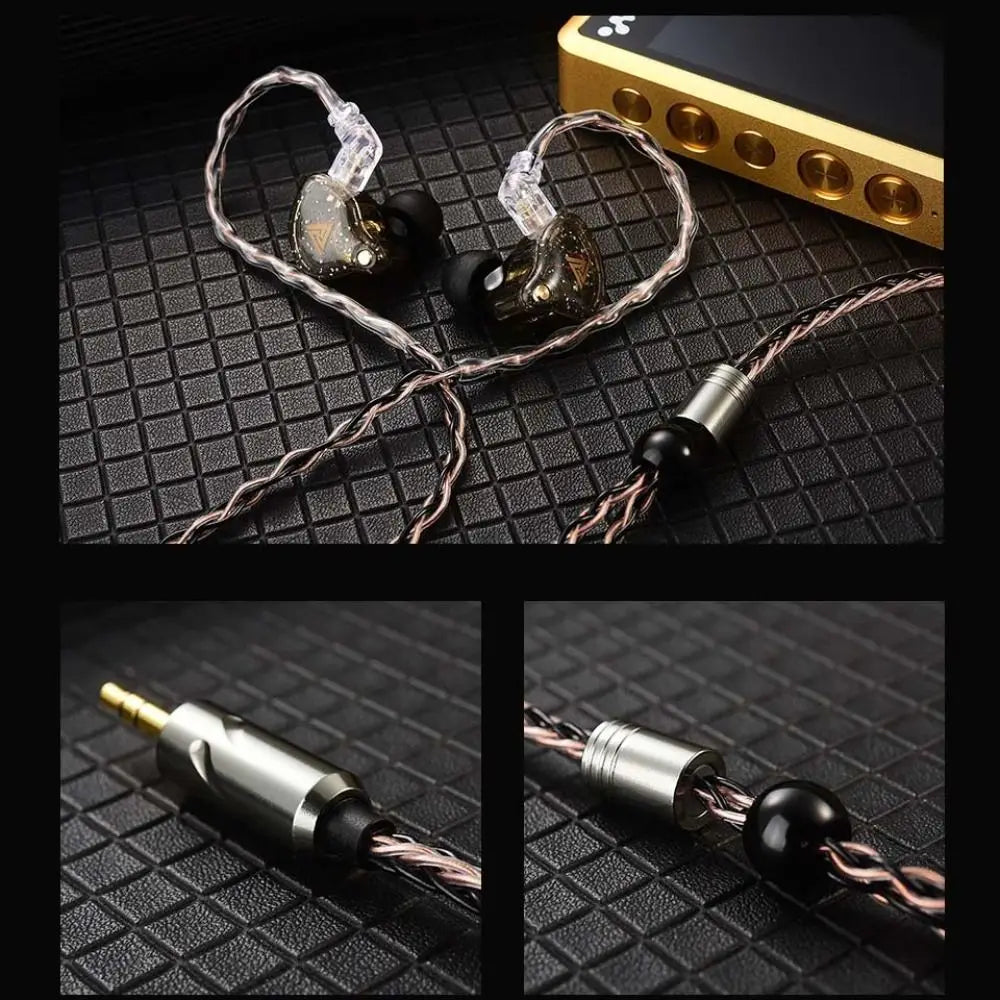 QKZ T1 Silver Plated Earphone Upgrade Cable 8-Strand 2Pin Earphone Upgrade Cable Axl