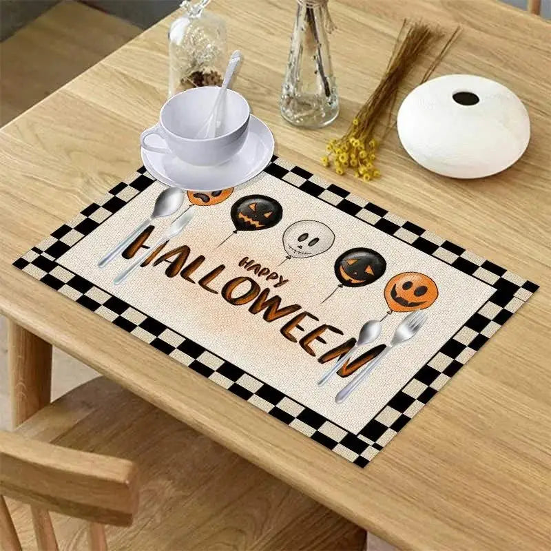 Halloween Plaid Placemat 42x32cm – Heat-Resistant Table Mat Halloween Placemat Axl 42X32cm A7