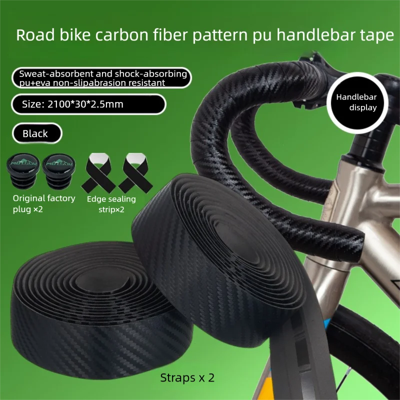 Road Bike Handlebar Tape – EVA PU Anti-Slip & Shock Absorbing Handlebar Tape Axl Black
