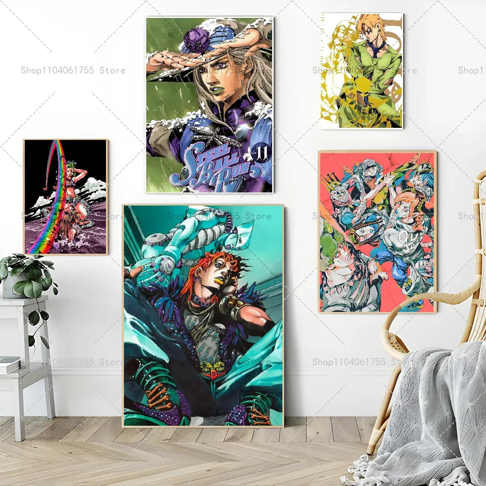 JoJo's Bizarre Adventure Anime Poster – Self-Adhesive Wall Art Anime Wall Poster Axl