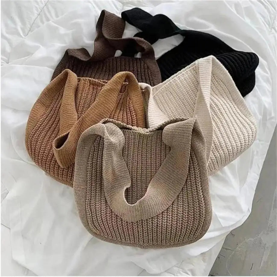 Women's Large Crochet Tote Bag – Hollow Woven Shoulder Handbag Woven Tote Bag Axl