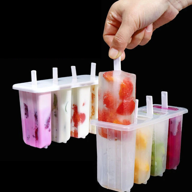 4-Cell DIY Popsicle Mold – Ice Cream & Ice Lolly Maker Popsicle Mold Axl