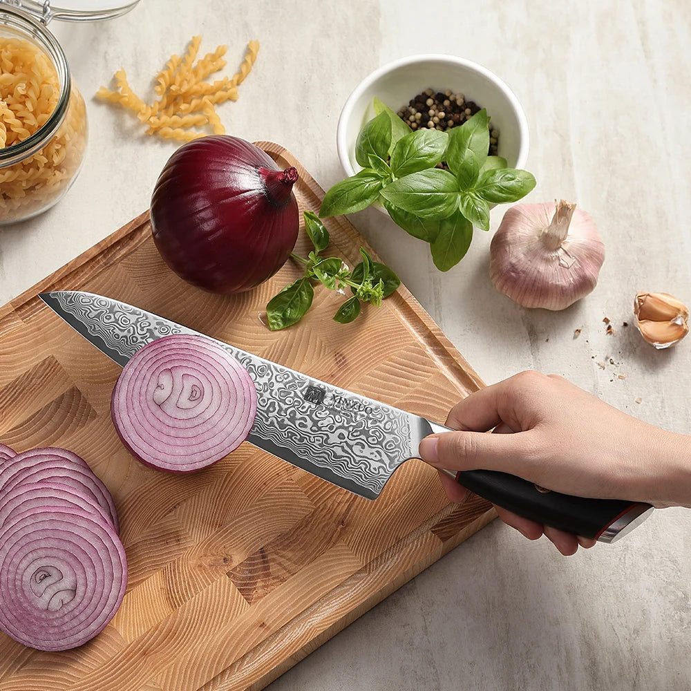 XINZUO 67-Layer Damascus Chef Knife – 8" High Hardness Kitchen Damascus Chef Knife Axl