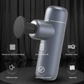 Portable Mini Massage Gun – Aluminium Alloy Fascia Gun, 4 Heads Percussion Massage Gun Axl GRAY Type C Charge