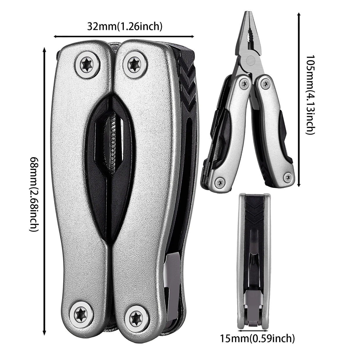 Multitool Folding Pliers – Mini EDC Pocket Camping Survival Folding Multitool Pliers Axl 1pcs B