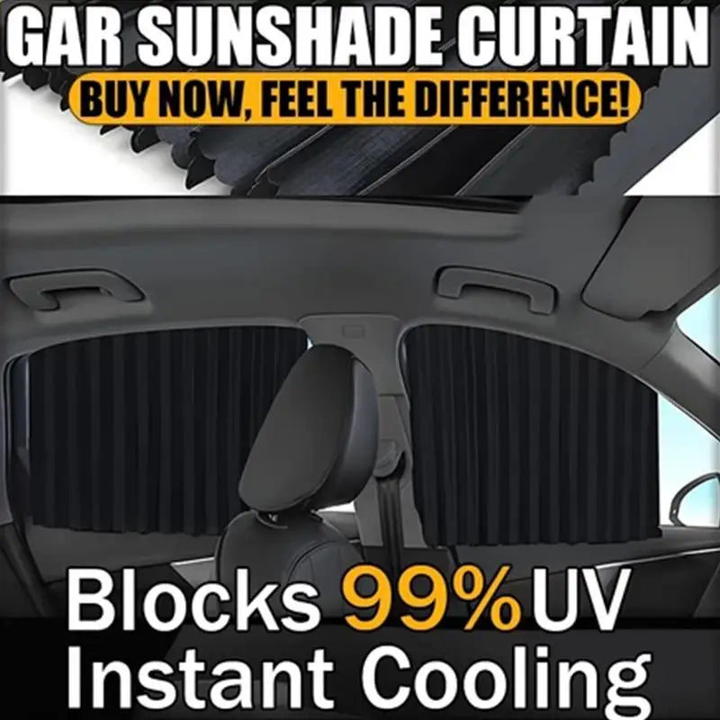 4-Pc Magnetic Car Window Curtains – Retractable Sun Shade Set Car Window Curtains Axl