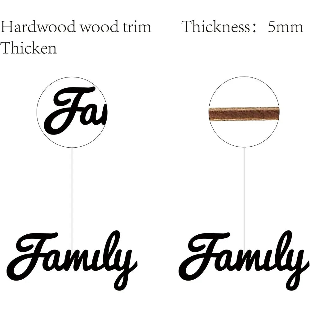 Rustic Laser Cut Wood FAMILY Sign – Unfinished DIY Wall Decor Wood Wall Sign Axl