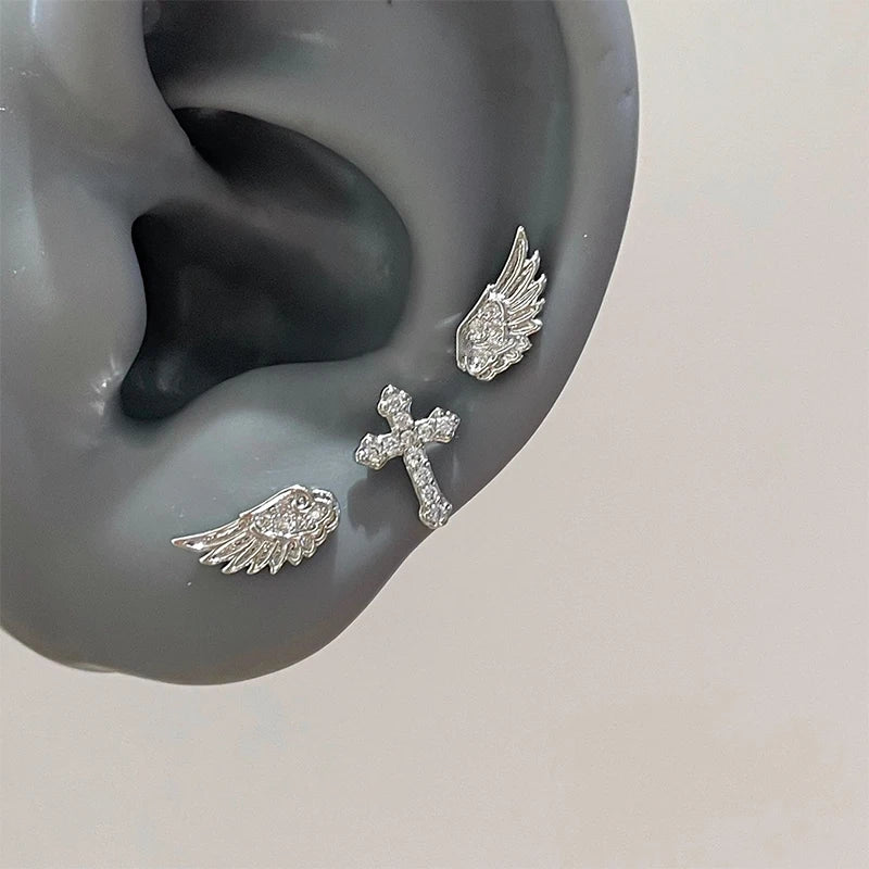 Vintage Angel Wings Stud Earrings – Punk Couple Jewelry Gift Stud Earrings Axl