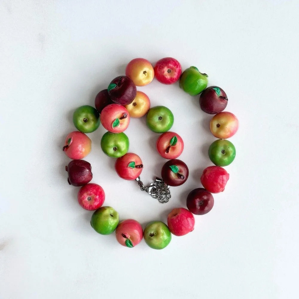 Layered Fruit Bead Necklace & Bracelet – Colorful Choker Bead Choker Necklace Axl Style 10