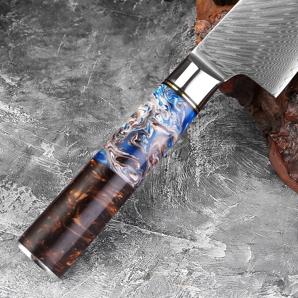 XITUO 8" Japanese Damascus Steel Chef Knife | Full Tang Damascus Chef Knife Axl