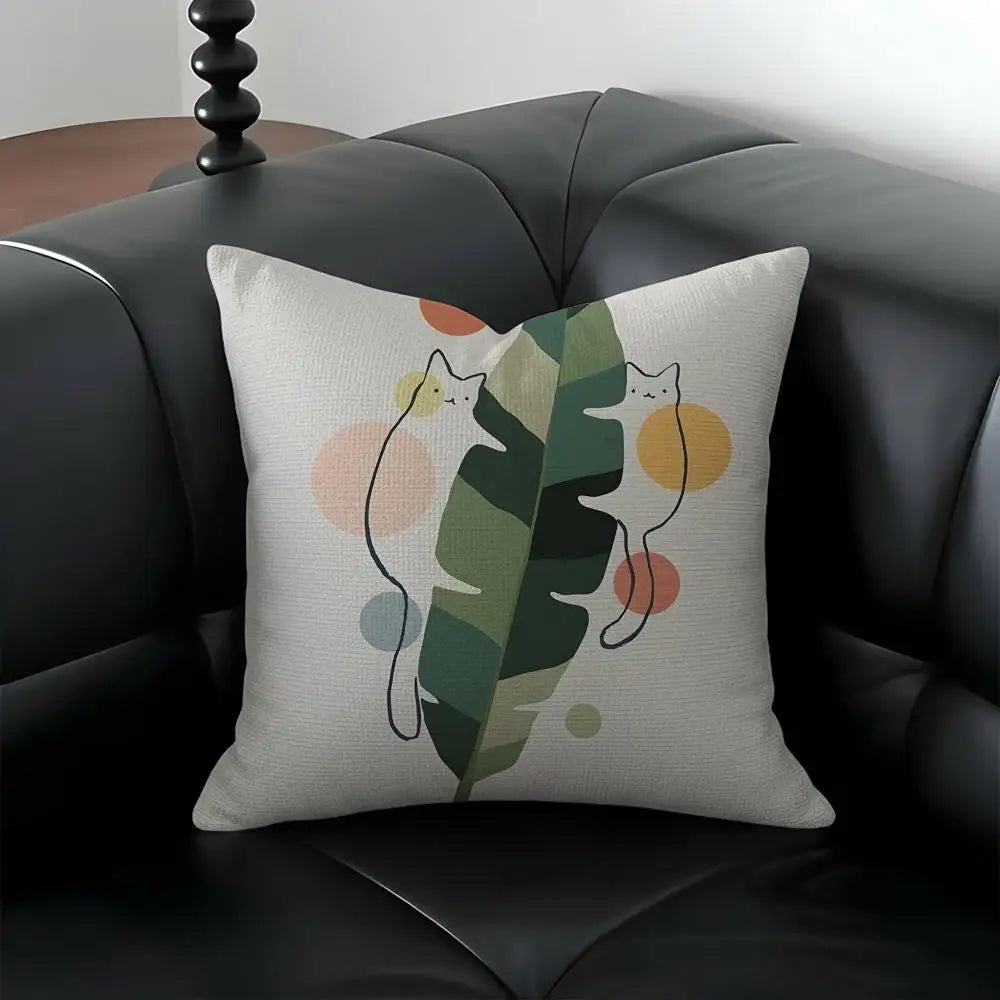 Natural Linen Cushion Cover – Printed Pillowcase for Sofa & Bed Linen Cushion Cover Axl
