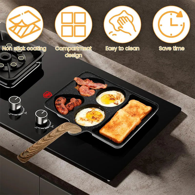 5-in-1 Maifanstone Nonstick Divided Egg & Breakfast Grill Pan Divided Nonstick Pan Axl