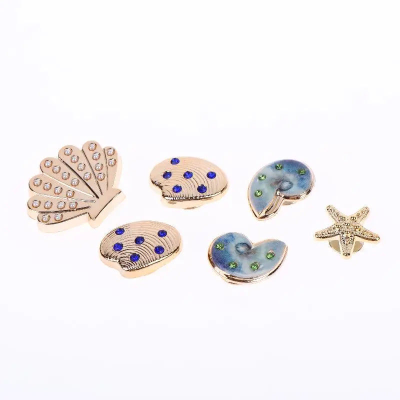 16-Piece Starfish Shell Shoe Charms Set | DIY Bling Clips Shoe Charms Set Axl