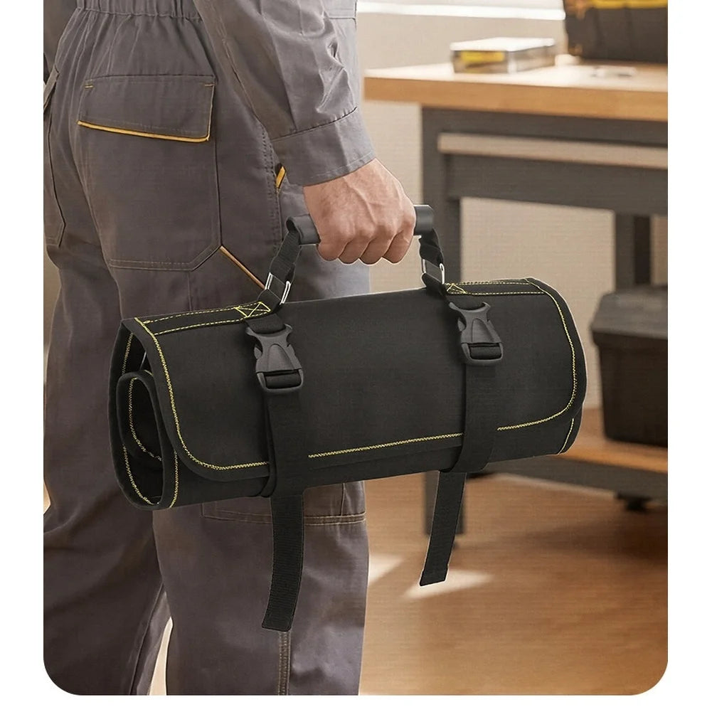 Roll-Up Tool Bag 35/42 Pocket Canvas Organizer – Electricians Tool Roll Bag Axl