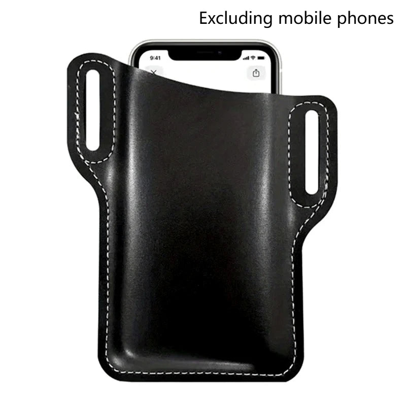 PU Leather Phone Belt Bag – Sports Waist Pack for Outdoors Sports Waist Bag Axl black-1pcs