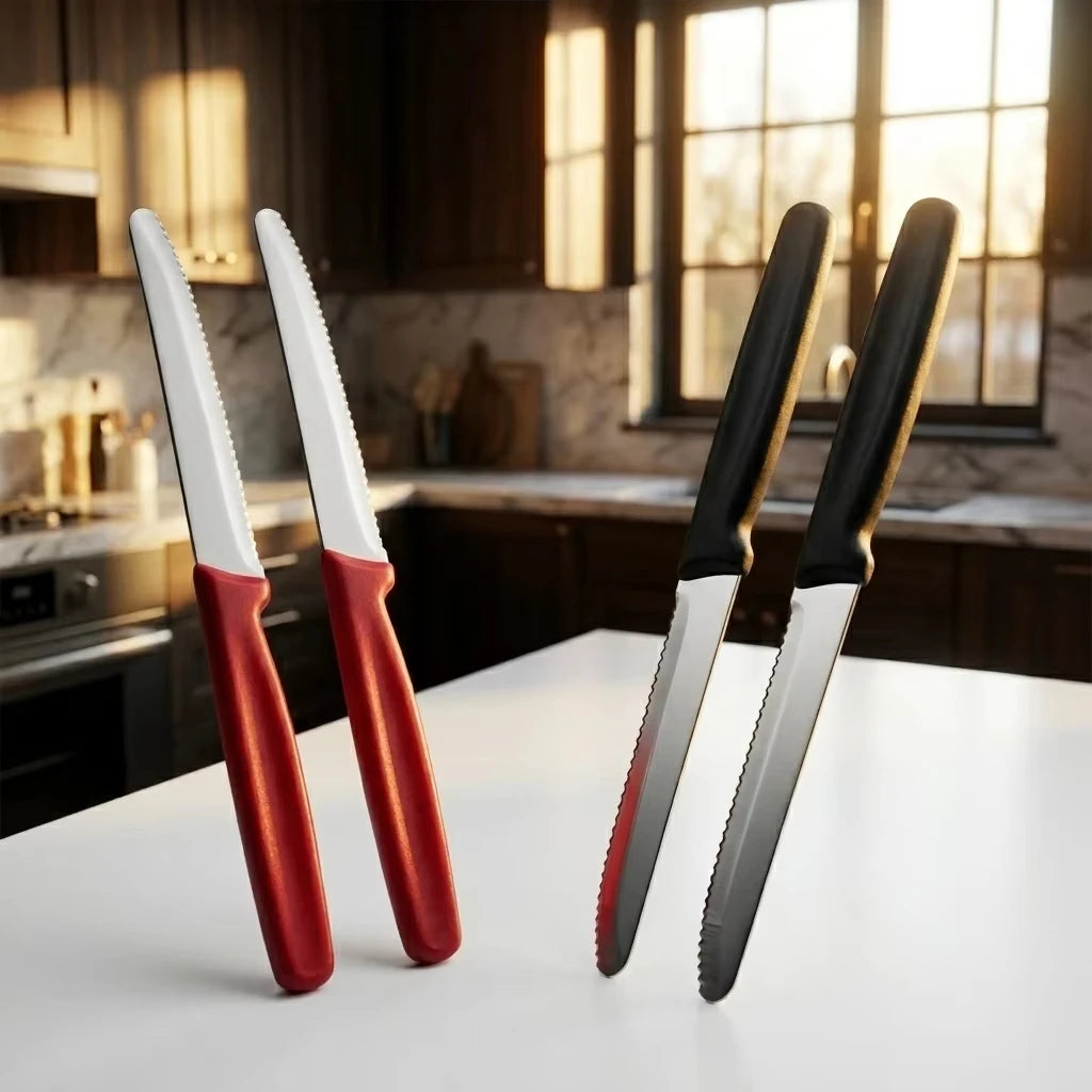 Stainless Steel Serrated Fruit & Bread Knife – Round Tip Serrated Kitchen Knife Axl