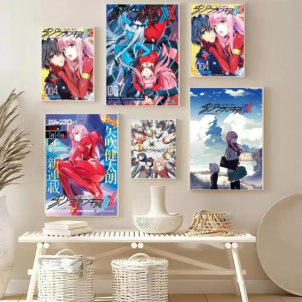 Darling in the FranXX Anime Poster – HD Self-Adhesive Wall Art Anime Wall Poster Axl