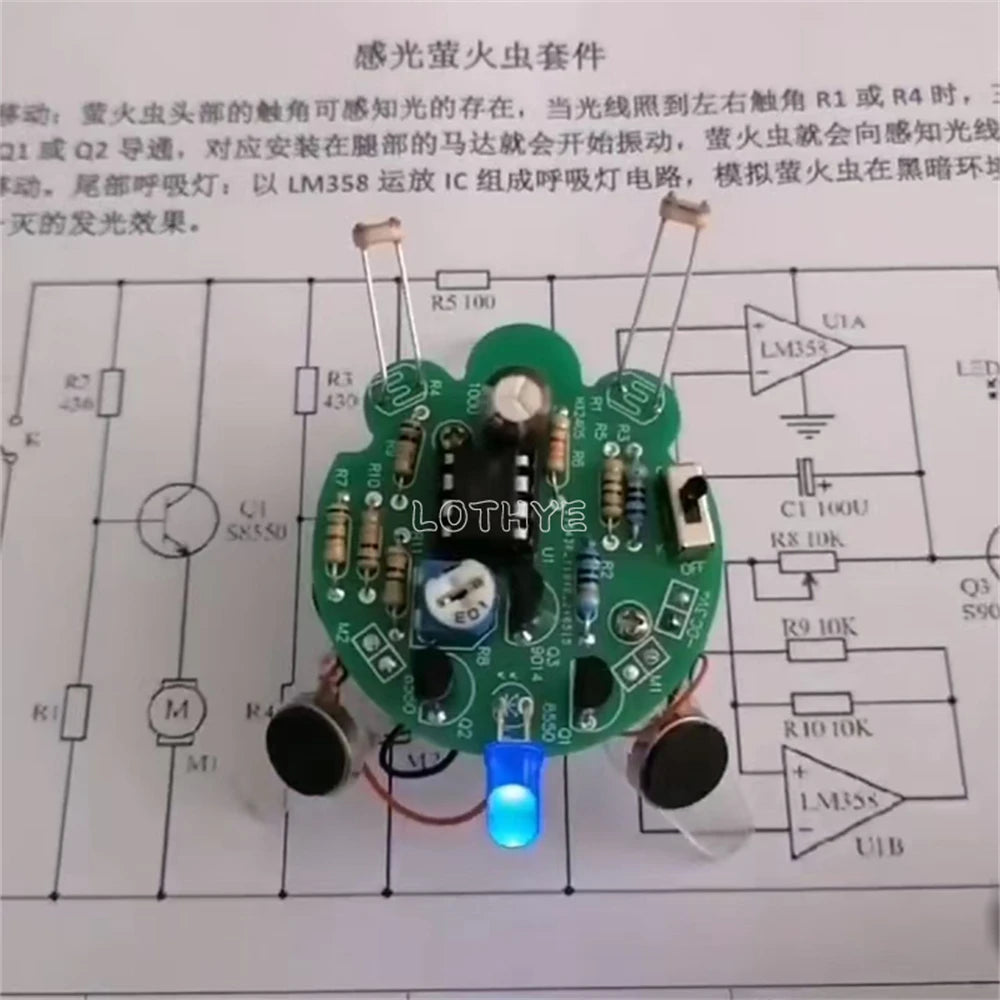 Photosensitive Firefly Robot DIY Kit – Soldering Circuit Board DIY Robot Kit Axl