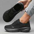 AZGB Wide Fit Breathable Mesh Sneakers | Height Boost Walking Shoe Walking Sneakers Axl All Black 37