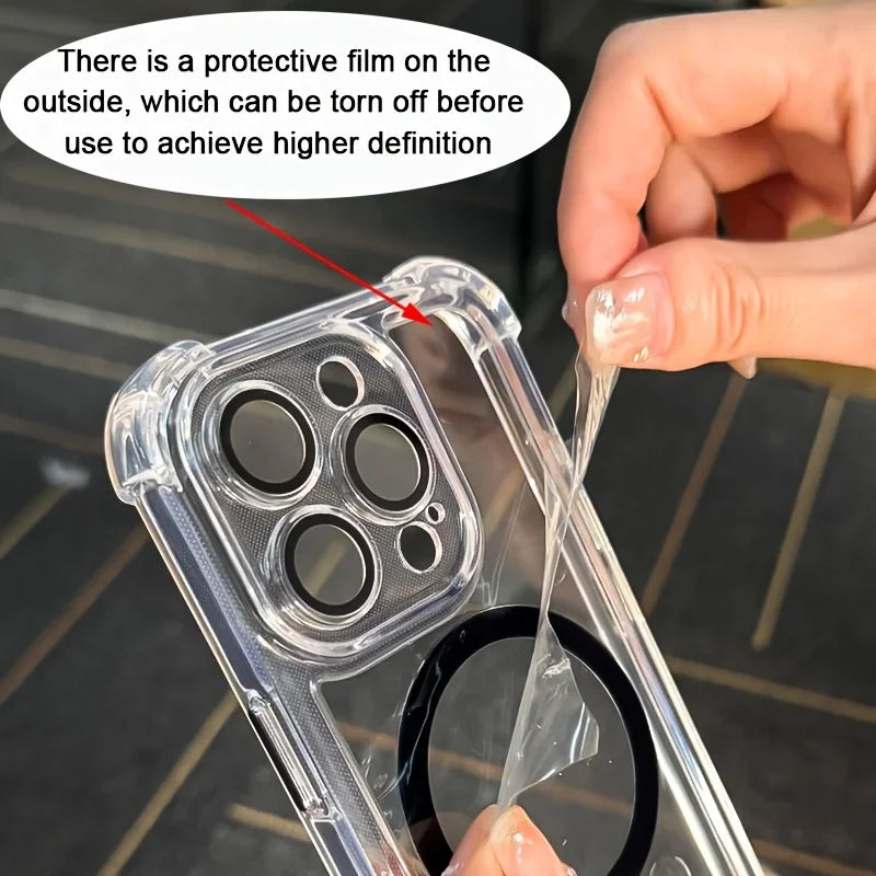 Magnetic Wireless Charging iPhone 16/15 Case – Clear Hard Shell Phone Case Axl